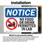 Signmission No Food Or Drink Permitted In Lab Sign With Symbol, 14 in W x Rectangle, Vinyl Decal OS-2PACK-NS-D-1014-L-14603 - alternate 4